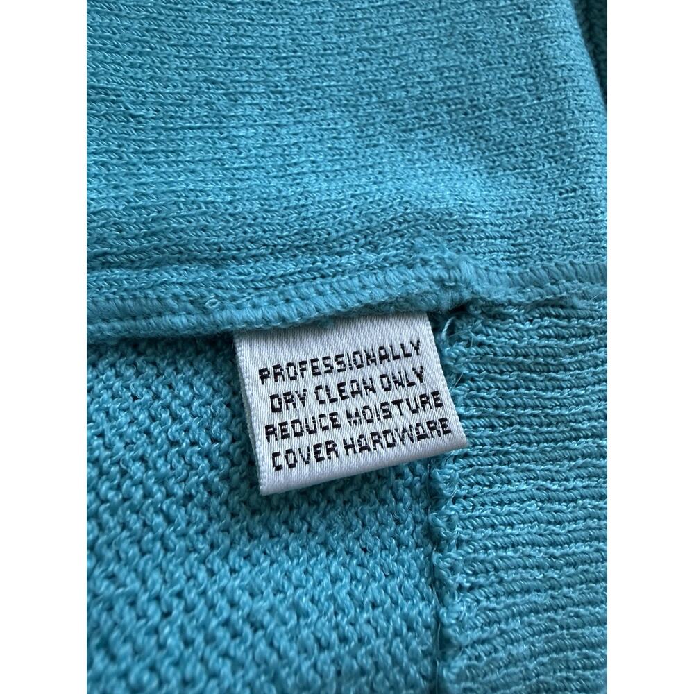 St. John Size 4 Knit 2pc Pant Suit Set Turquoise blue Jacket and Trousers - Picture 10 of 16
